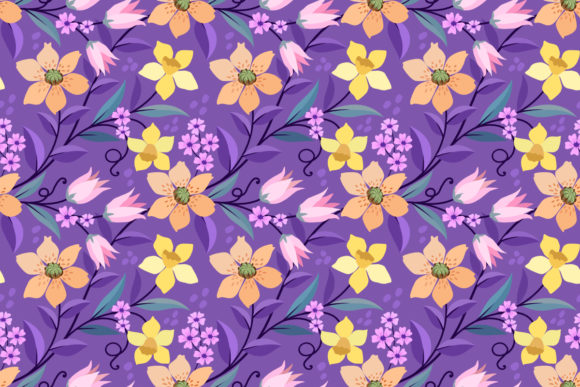 Colorful Flower Seamless Pattern Design