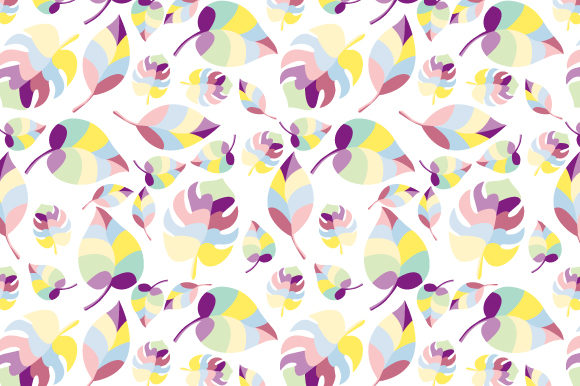 Colorful Leaf Pattern Design: SVG, AI, EPS & JPG Assets