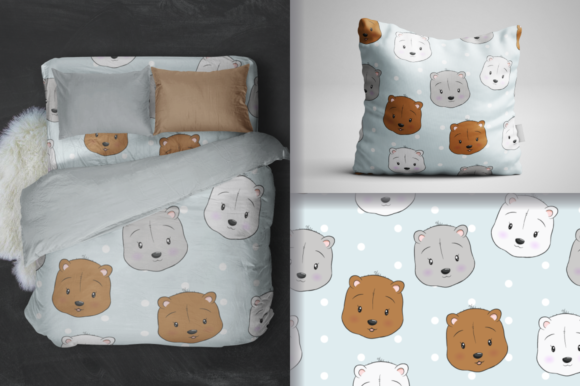 Cute Bear Head Seamless Pattern for Designers and Creators