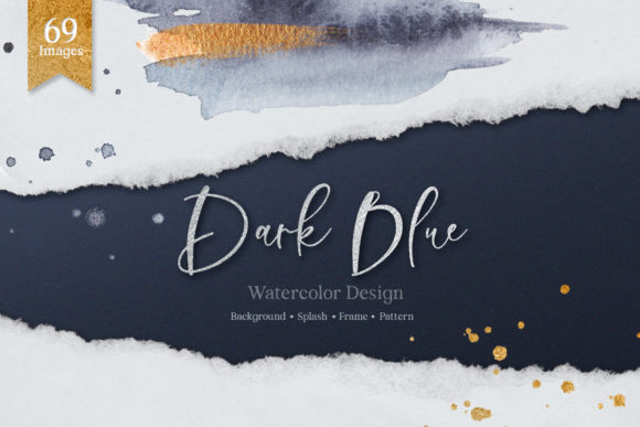 Dark Blue Watercolor Set for Designers and Creatives