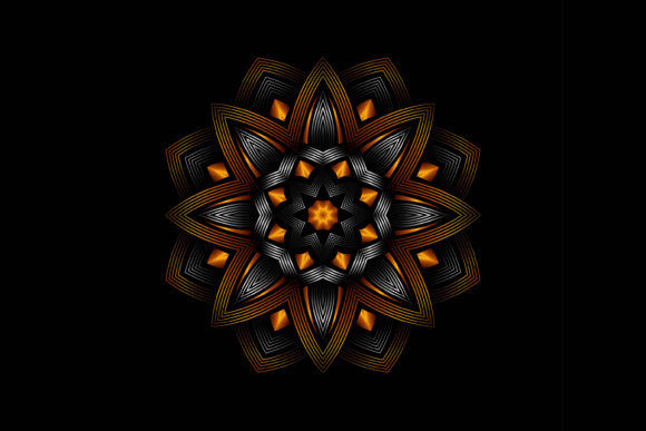 Golden Silver Flower Mandala Pattern
