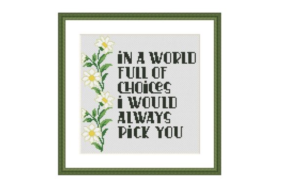 In a World Romantic Cross Stitch Pattern for Sentimental Craft Projects
