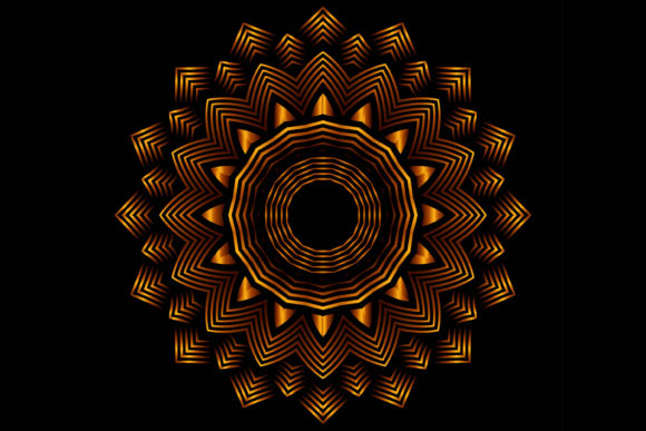 Mandala Pattern Sun Lined with Thorns