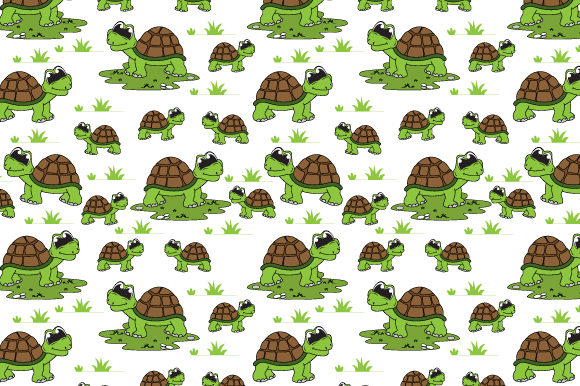 Pattern Design with Cute Turtle Cartoon: Elevating Creative Assets for Modern Professionals