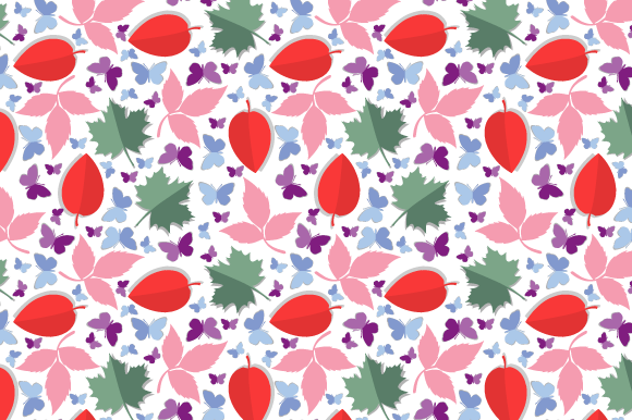 Pattern with Bright Colored Leaves: A Versatile Design Resource for Creative Projects