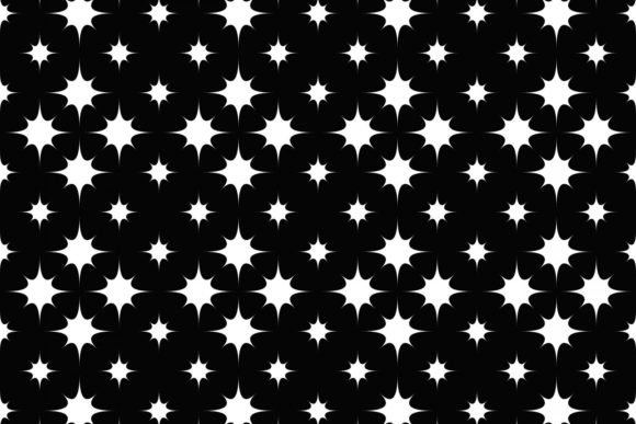 Seamless Black and White Star Background for Creative Projects