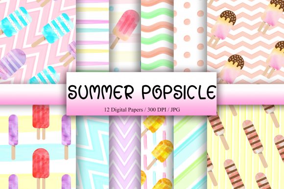 Summer Popsicle Background Digital Paper: A Fresh Palette for Creative and Professional Projects