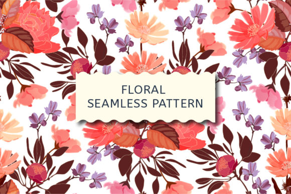 Vector Seamless Pattern: Garden Flowers